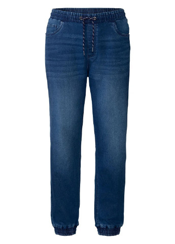 Джинси Livergy джогери однотонні сині джинсові бавовна