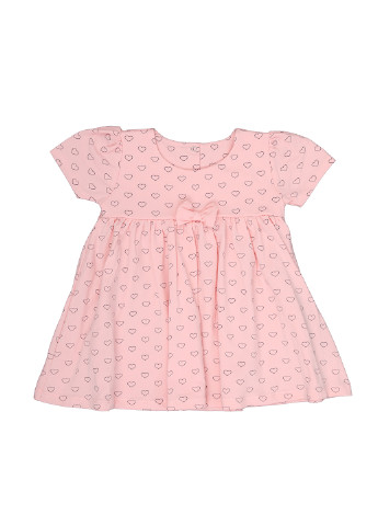 Персикова кежуал летьнее плаття для дівчинки Фламинго Текстиль сердечка