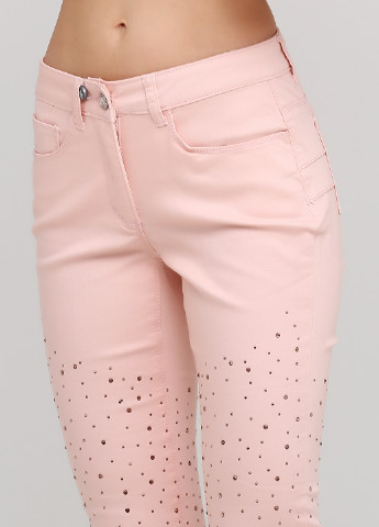 Светло-розовые кэжуал демисезонные зауженные брюки Ashley Brooke