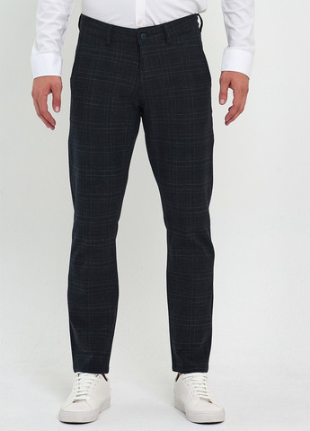 Серо-синие классические демисезонные прямые брюки Trend Collection