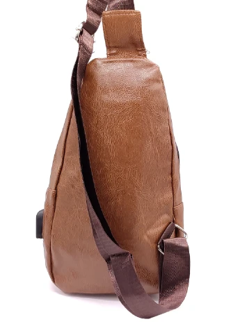 Мужская коричневая сумка слинг из PU-кожи Корона (252531510)