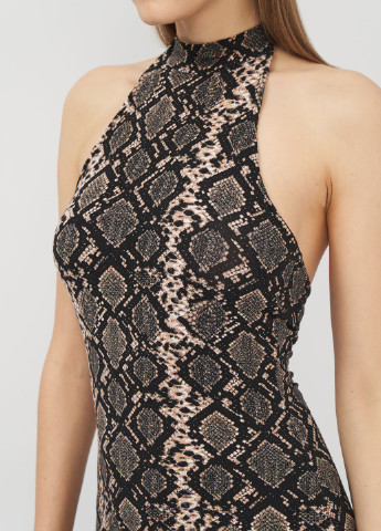 Черное коктейльное платье б/р H&M змеиный