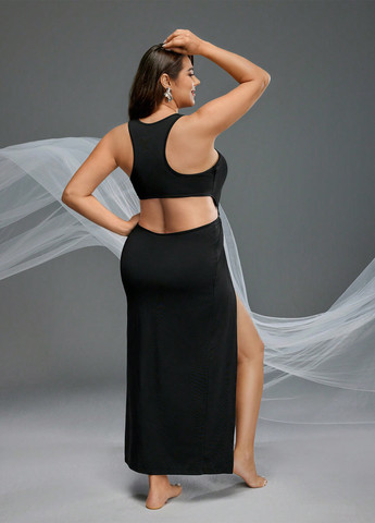 Черное откровенный, праздничный платье для беременных силуэтная SHEIN однотонное