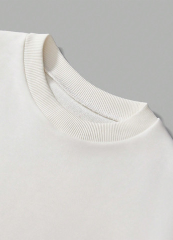 Білий світшот SHEIN малюнок без декору (366747646)