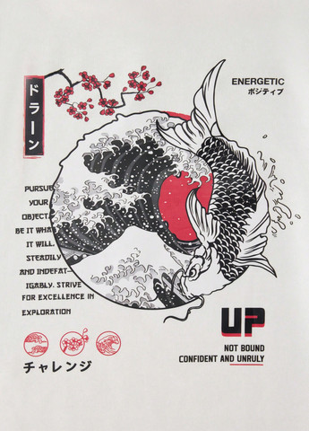 Білий світшот SHEIN малюнок без декору (366747646)