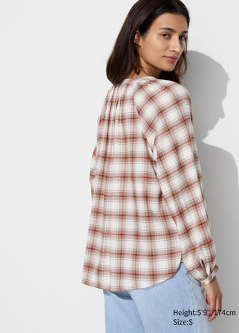 Красная кэжуал рубашка в клетку Uniqlo