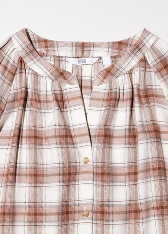 Красная кэжуал рубашка в клетку Uniqlo