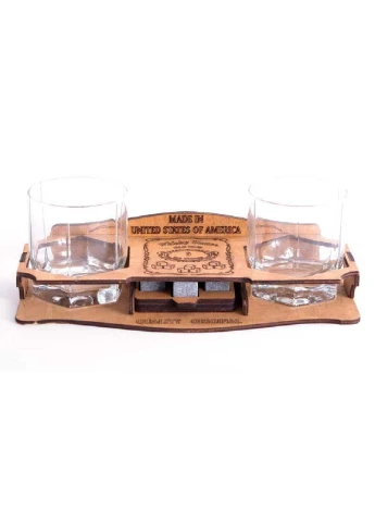 Камни для виски Whiskey stones 9 шт Wood со стаканами (453437) Francesco Marconi (251361671)