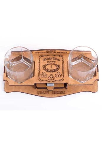 Камни для виски Whiskey stones 9 шт Wood со стаканами (453437) Francesco Marconi (251361671)