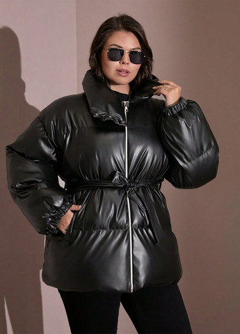 Чорна зимня куртка куртка-пальто SHEIN