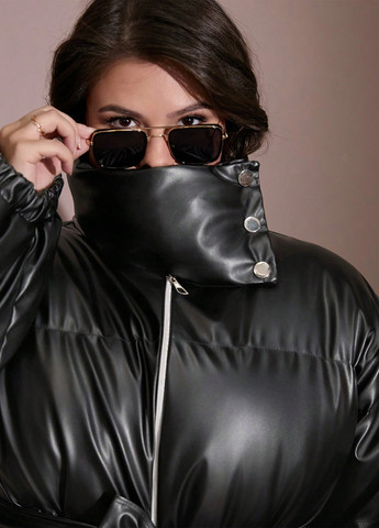 Чорна зимня куртка куртка-пальто SHEIN