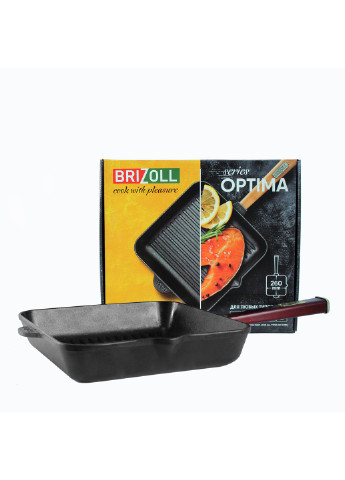 Чугунная сковорода гриль Optima-Bordo 260 х 260 х 50 мм Brizoll (255190755)
