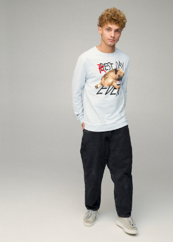 Светло-голубой свитшот мужской basic /no flis/ YAPPI (252258688)