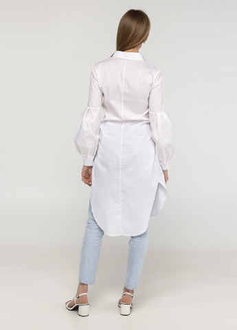 Белое кэжуал платье рубашка Viravi Wear однотонное