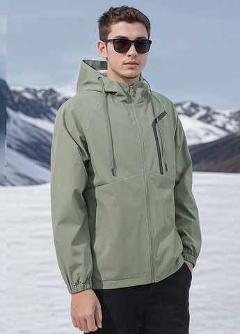 Серо-зеленая демисезонная ветровка SHEIN