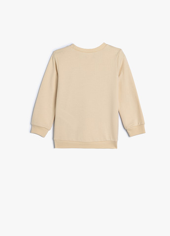 KOTON свитшот рисунок бежевый кэжуал хлопок