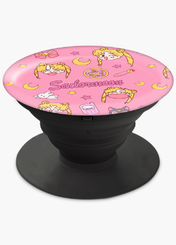 Попсокет (Popsockets) держатель для смартфона Сейлор Мун (Sailor Moon) (8754-2911) Черный MobiPrint (229014744)