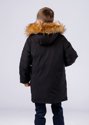 Чорна зимня пухова зимова куртка для хлопчика DobraMAMA
