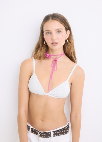 Сірий бралетт бюстгальтер Hi&Bye без кісточок трикотаж, бавовна