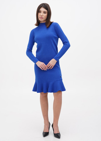 Синее кэжуал платье платье-свитер LF Women однотонное