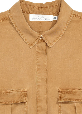 Песочная кэжуал рубашка однотонная H&M