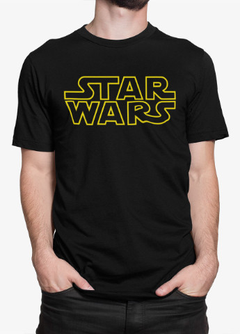 Чорна футболка чоловіча чорна з принтом "star wars" Maybel