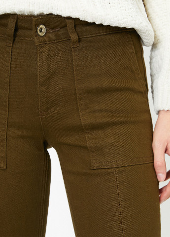 Зеленые кэжуал демисезонные клеш брюки KOTON