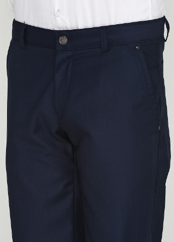Темно-синие классические демисезонные прямые брюки FOR MEN