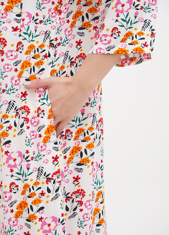 Білий кежуал сукня сукня-сорочка Ruta-S з квітковим принтом