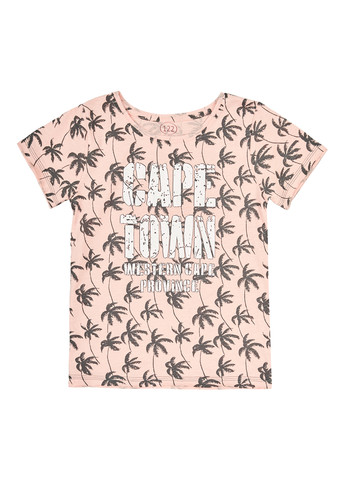 Бежева літня футболка Фламинго