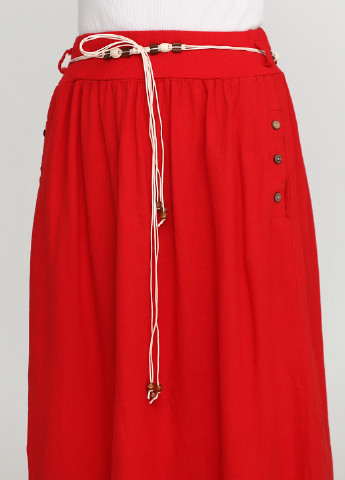 Красная кэжуал однотонная юбка New Collection миди