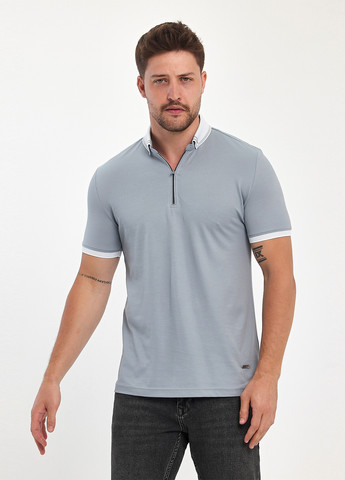 Светло-серая футболка-поло для мужчин Trend Collection однотонная