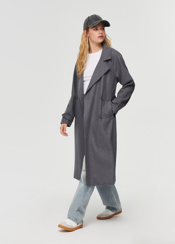 Серое демисезонное Пальто двубортное House