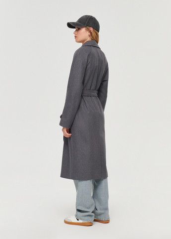 Серое демисезонное Пальто двубортное House