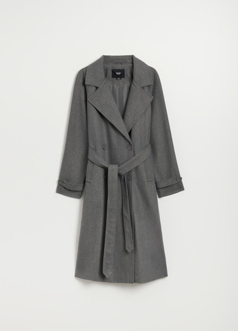 Серое демисезонное Пальто двубортное House