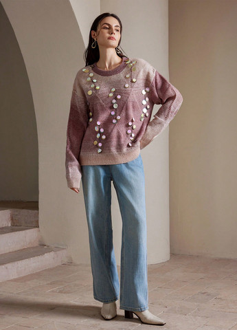 Рожево-ліловий демісезонний джемпер джемпер SHEIN