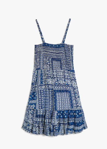 Темно-голубое кэжуал платье KOTON с геометрическим узором