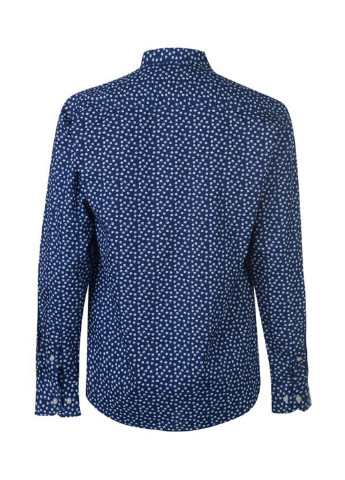 Темно-синяя кэжуал рубашка с цветами Pierre Cardin с длинным рукавом