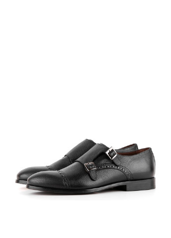 Классические черные мужские украинские туфли Le'BERDES с ремешком