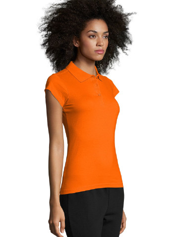 Оранжевая женская футболка-поло Sol's однотонная