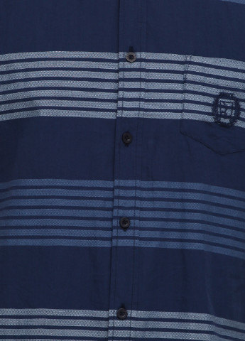 Темно-синяя кэжуал рубашка в полоску Madoc с коротким рукавом