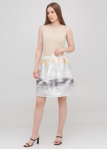 Белая кэжуал с абстрактным узором юбка Sarah Chole клешированная