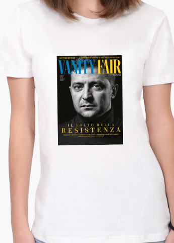 Футболка жіноча Володимир Зеленський (Volodymyr Zelenskyy) Білий (8976-3685) S MobiPrint - (252856519)