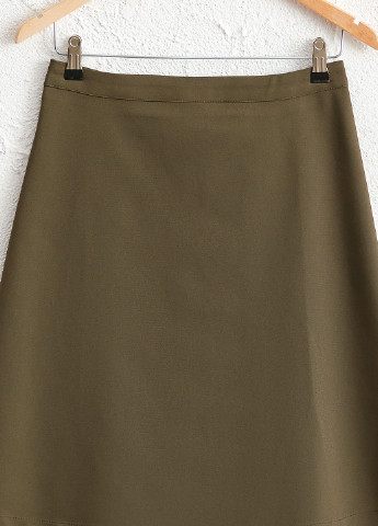 Оливковая (хаки) кэжуал однотонная юбка LC Waikiki клешированная