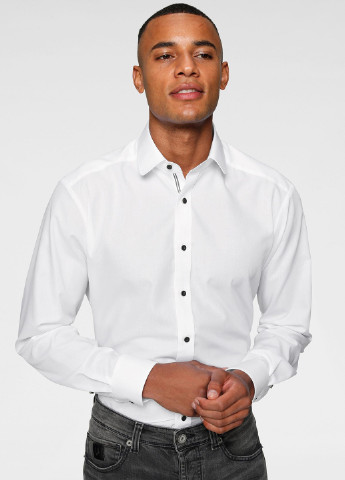Белая классическая рубашка однотонная Bruno Banani