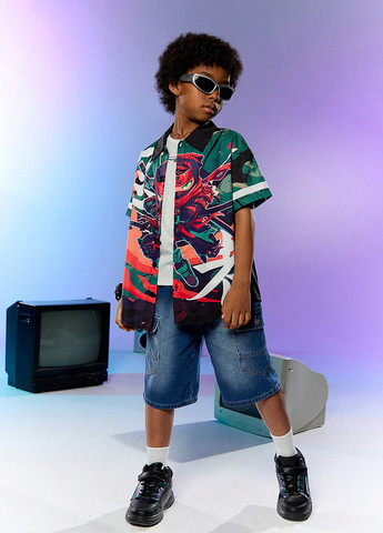 Цветная кэжуал рубашка персонажи SHEIN