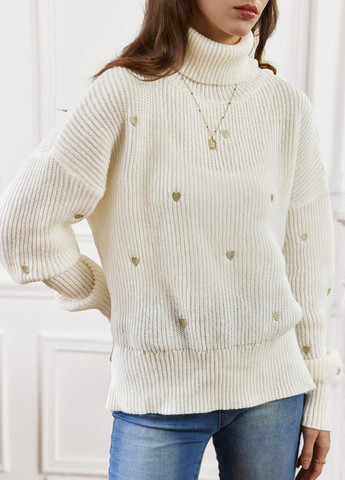 Молочный демисезонный свитер SHEIN