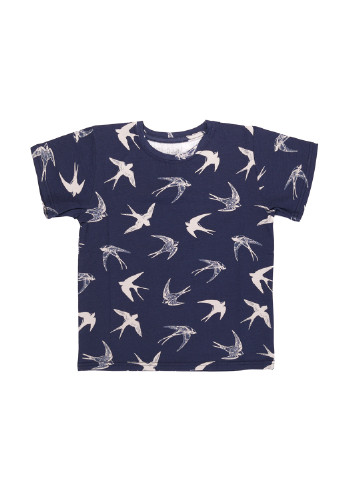 Синя літня стильна футболка для хлопчика Фламинго Текстиль