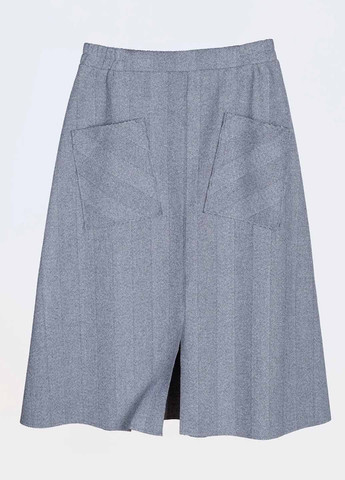 Серая кэжуал с геометрическим узором юбка Fashion а-силуэта (трапеция)