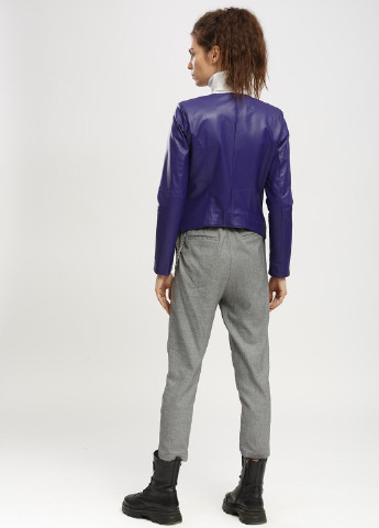 Фиолетовая демисезонная куртка кожаная Silensio